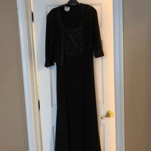 Formal black gown with cover up size 8